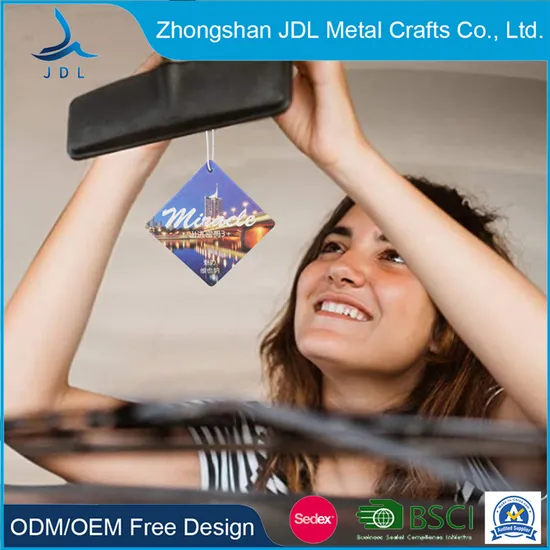 Chinese Supplier Wholesale Car Perfume Bottle Air Fresher Glass Custom Paper Car Fragrance with Wooden Lid Air Freshener Hanging The Car with Empty